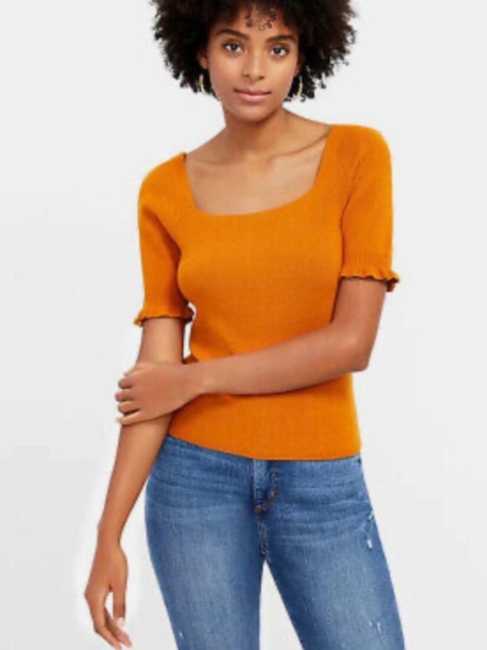 orange rust LOFT sweater